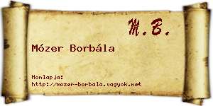 Mózer Borbála névjegykártya